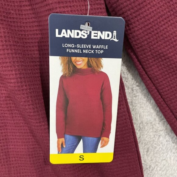 NEW Lands' End Womens S Burgundy Long Sleeve Funnel Neck Top - Picture 8 of 10
